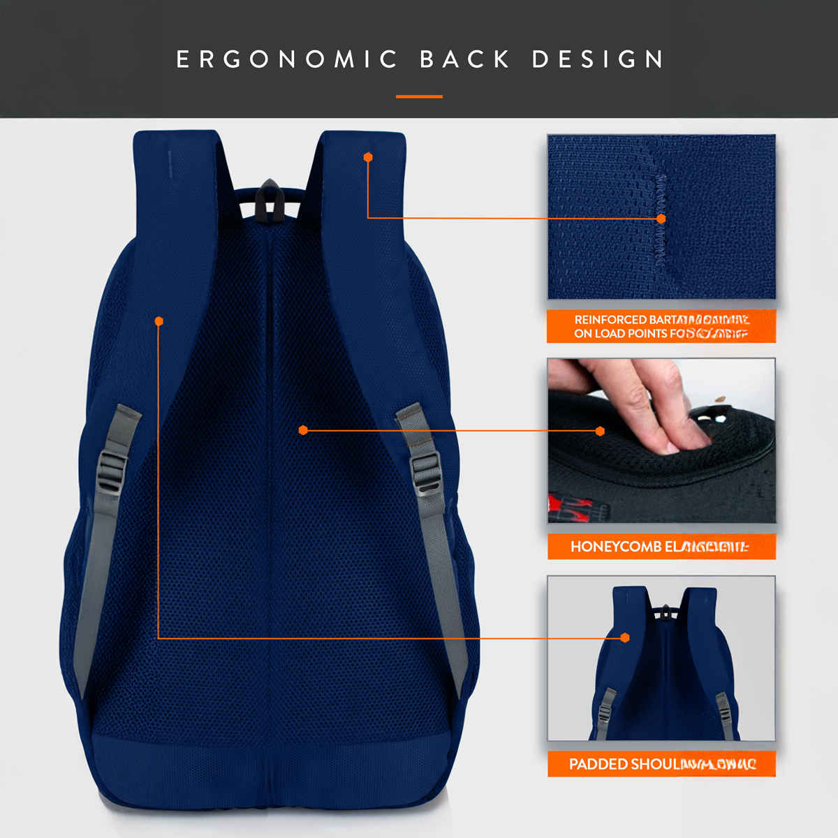 Lunar's Unisex Solid Polyester 48 L Laptop Backpack | Navy Blue - 13, 14, 15, 15.6