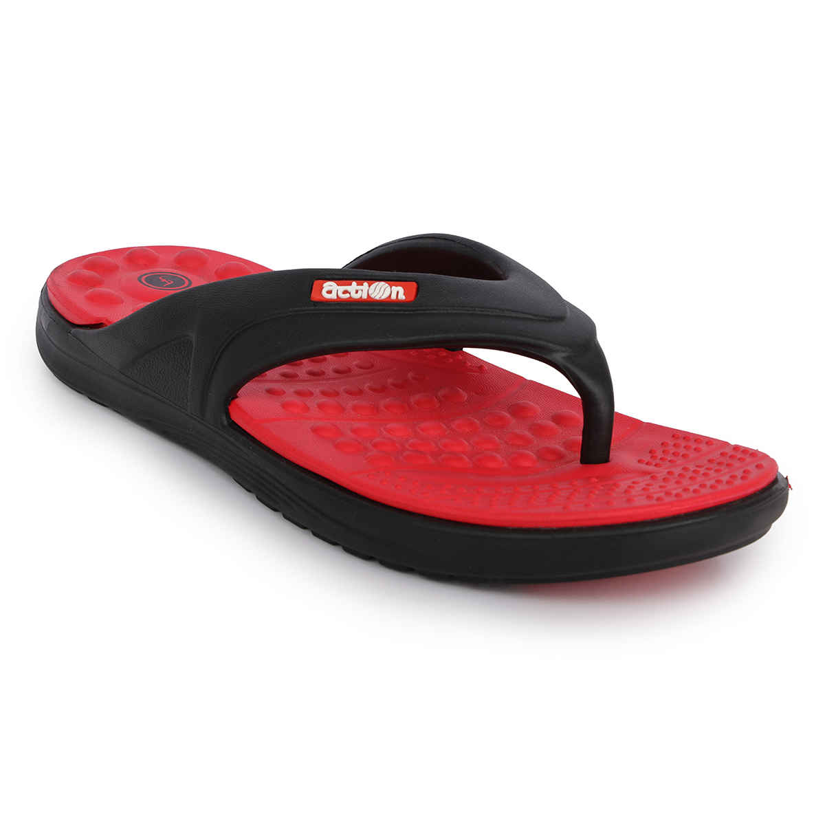 Action Slipper For Men | Hran-24 Black-Red - UK-7