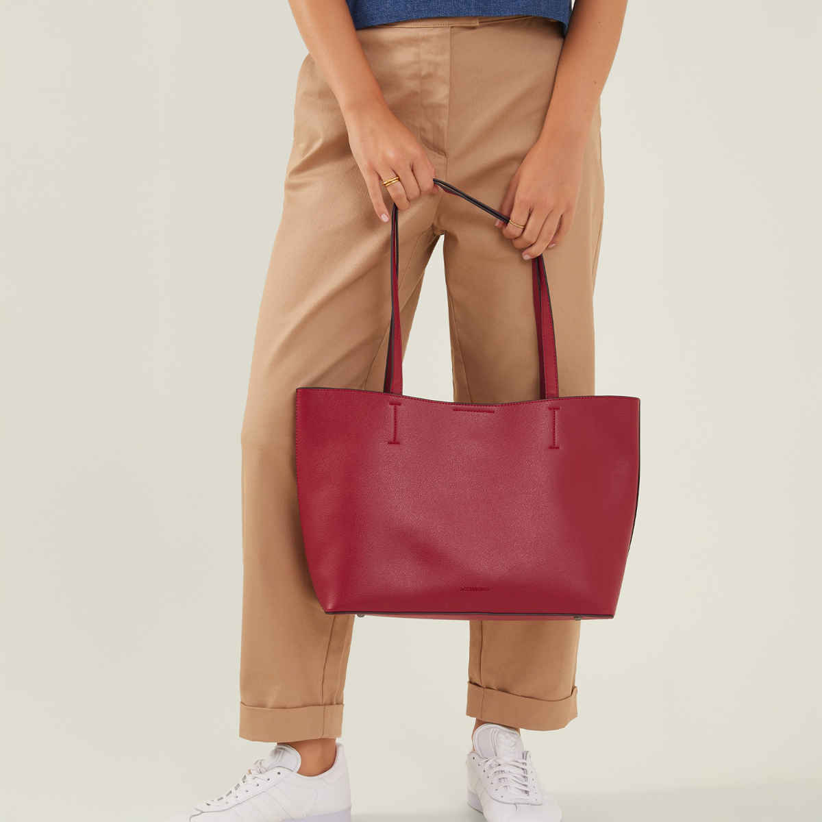 Accessorize London Women's Faux Leather Tote Bag - Red