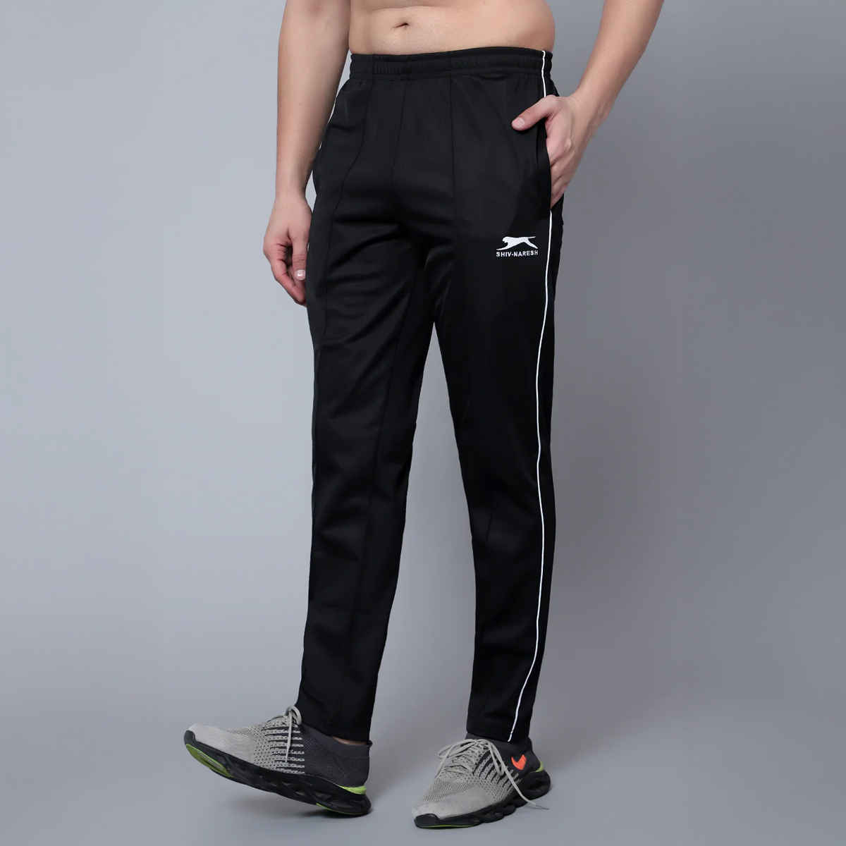 Shiv Naresh Men's Trackpant | 550 - Black-White | 2XL