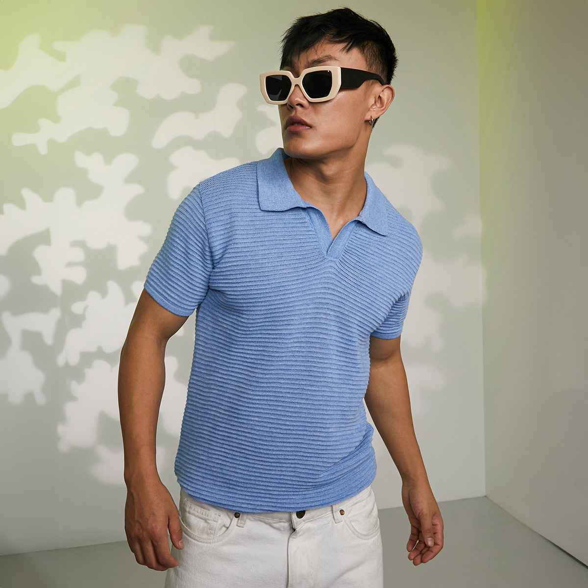 Campus Sutra Men's Horizontal-Textured Polo T-shirt | Red - XL