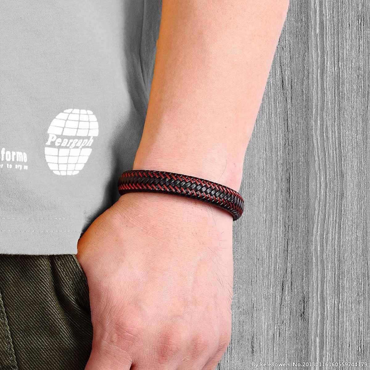 Fashion Frill Men's Wraparound Bracelet Black Regular
