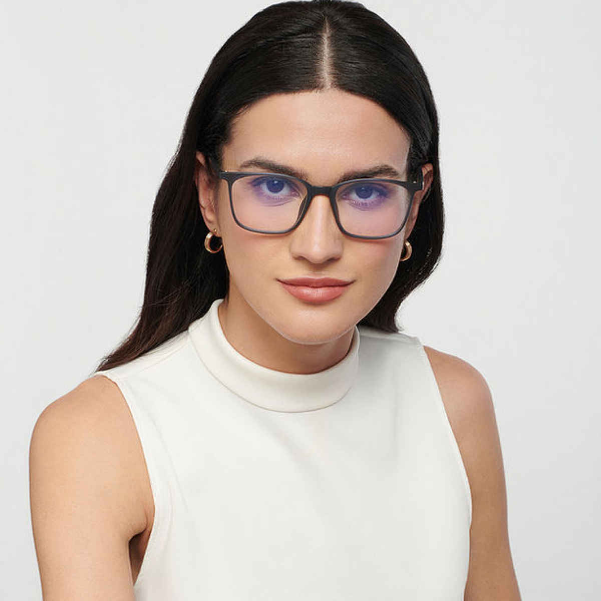 Lenskart Blu Unisex Solid TR90 Computer Glasses | Dark Grey - M