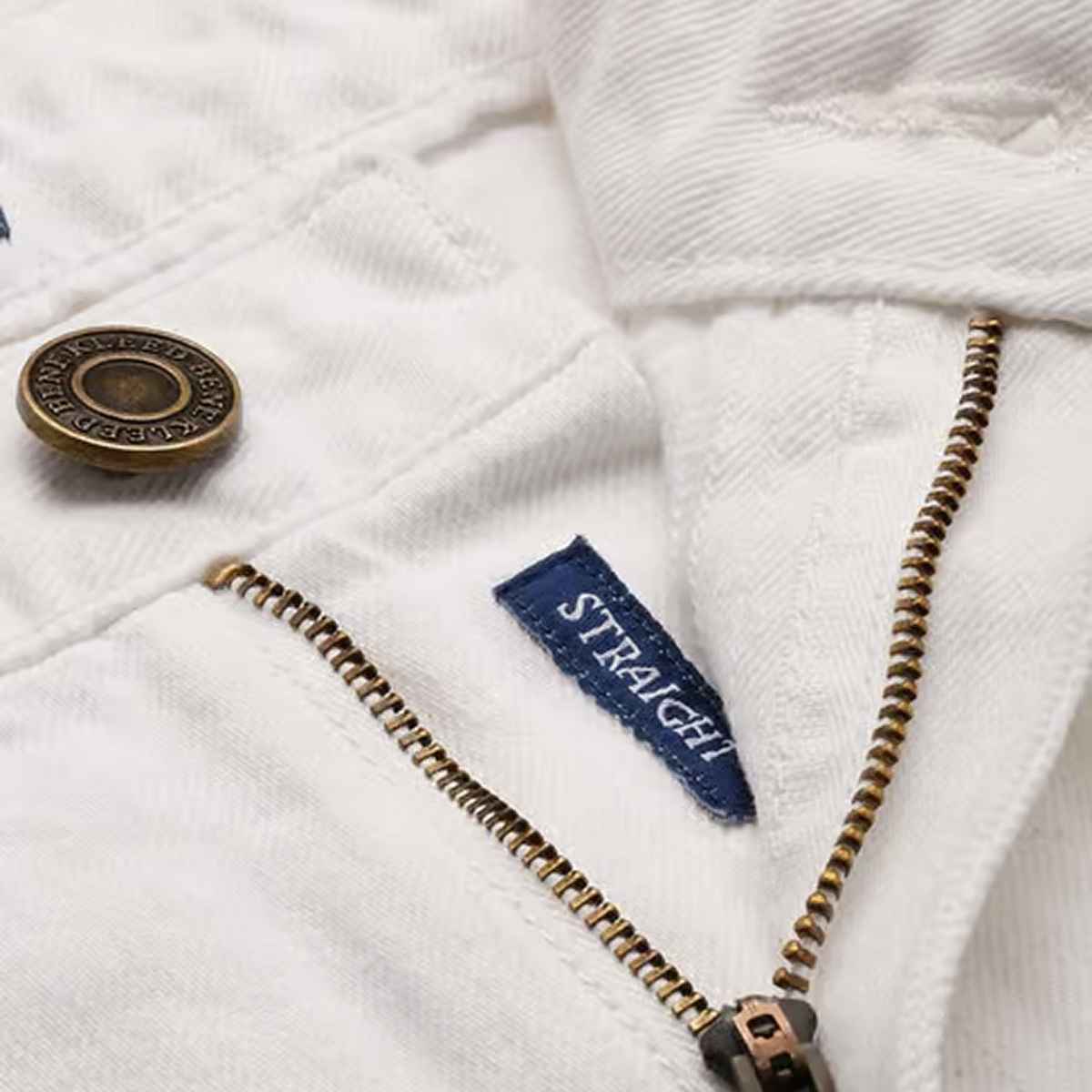 Bene Kleed Women's Straight Denim Trousers | White - 30