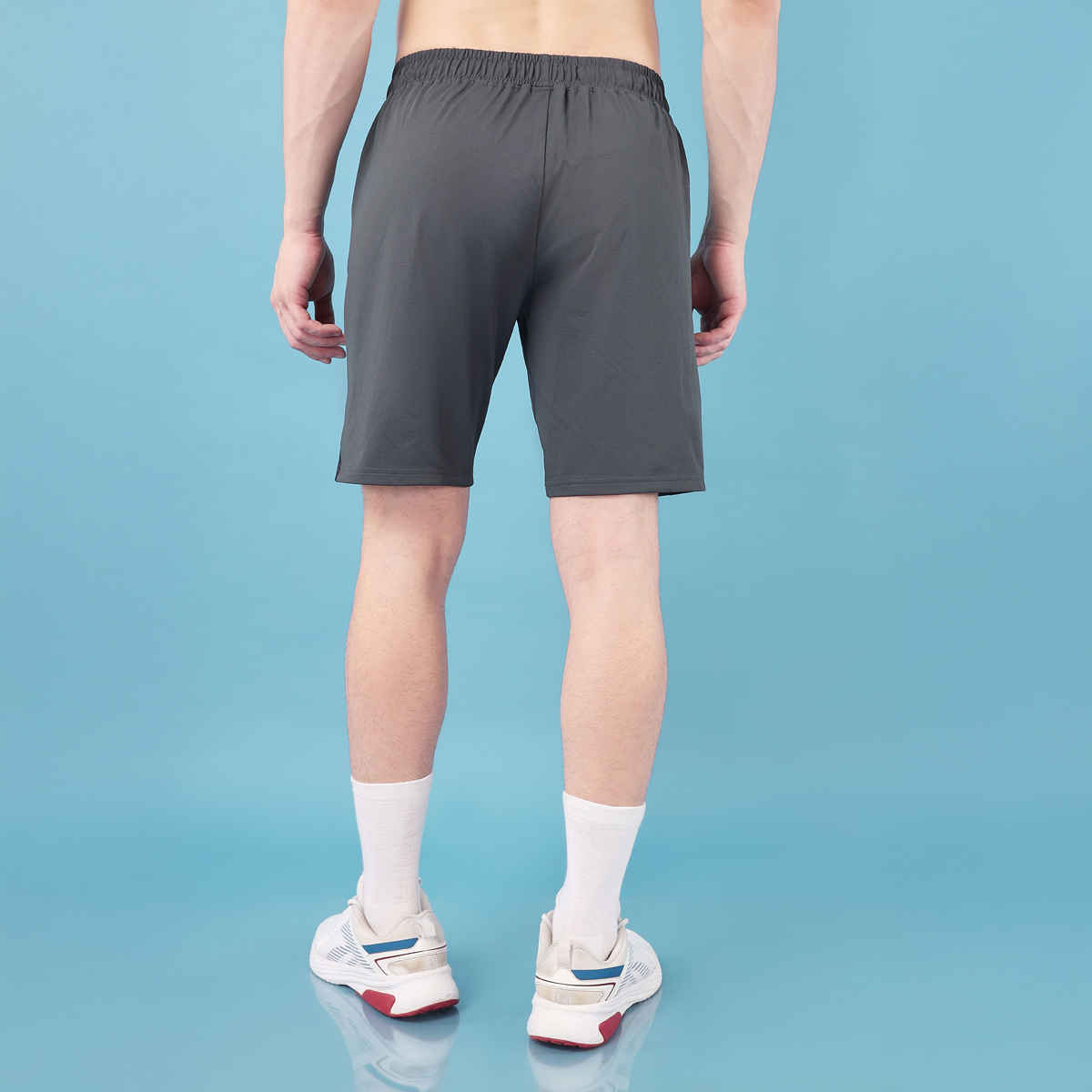 Technosport Men Poly Solid Slim Fit Sports Shorts with ELASTO LITE | Black | M