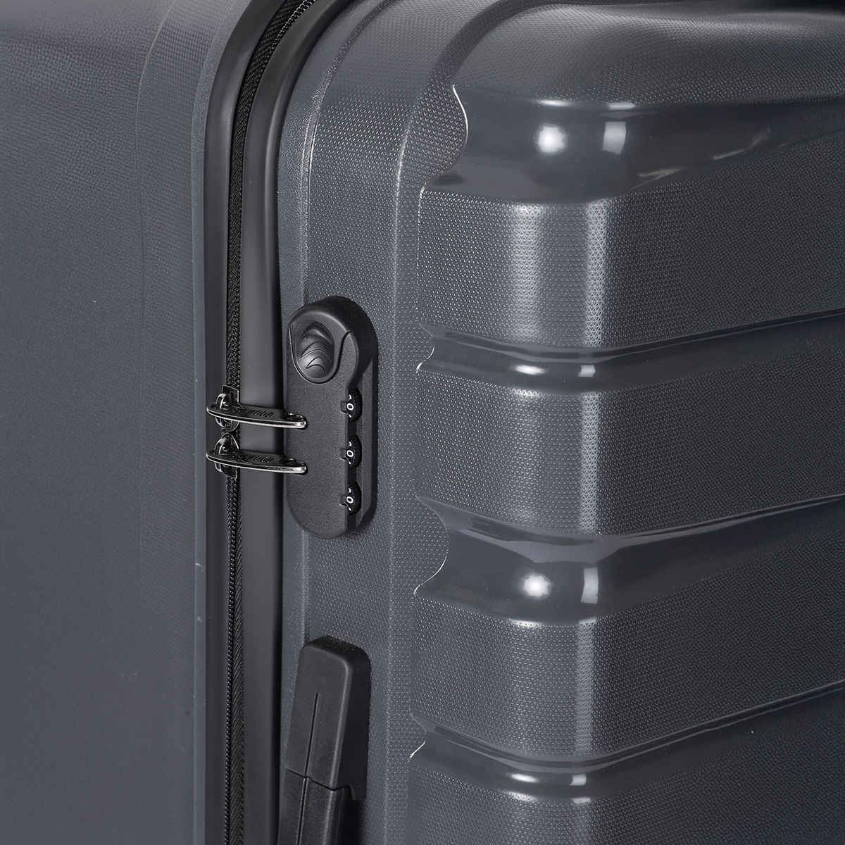 Teakwood Leather 360 Degree Rotation Hard Trolley Bag | Grey - Medium