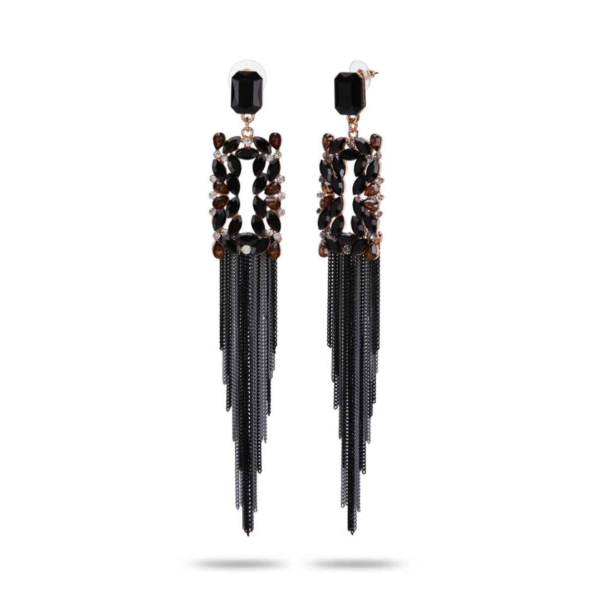 YouBella Jewellery Earings Crystal Tassel Handmade Earrings for Girls and Women