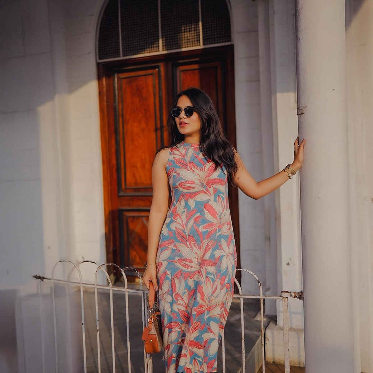 GoSriKi Women's Rayon Blend Straight Printed Kurta with Pant | Blue - XL