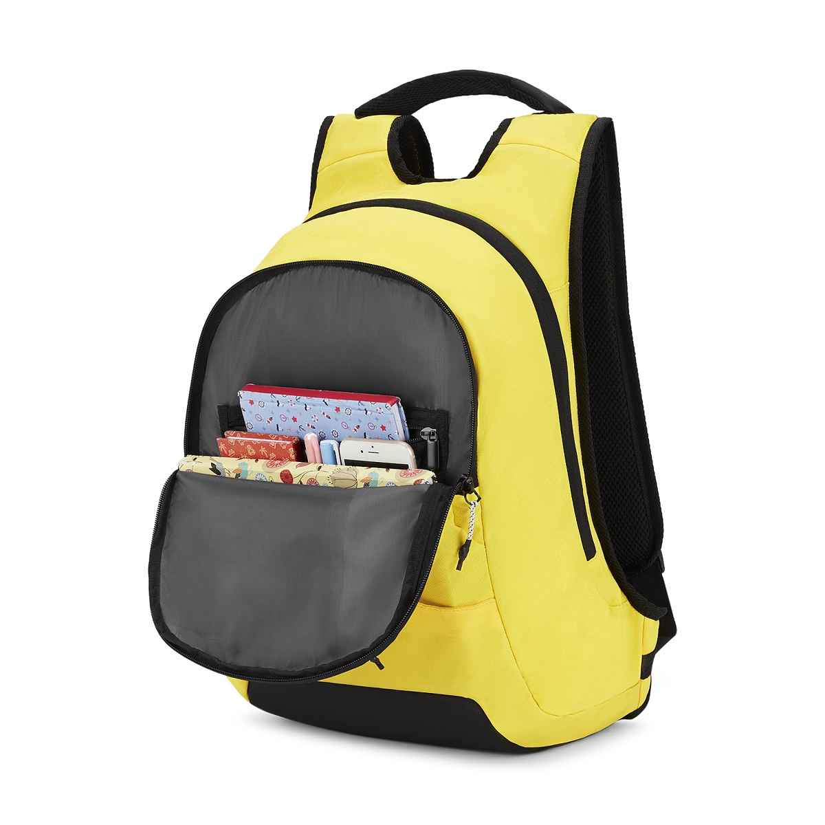 United Colors Of Benetton Unisex Logo Polyester 30 L Laptop Backpack | Yellow - 14 Inches