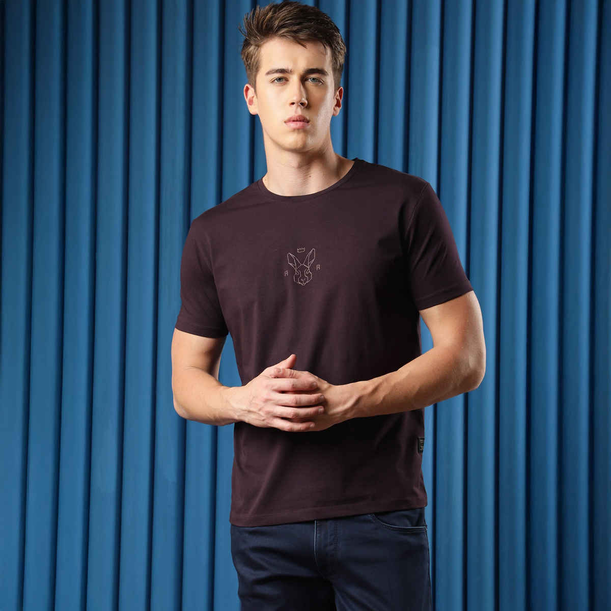 RARE RABBIT Men's Ovale Dark T-shirt | Purple - M