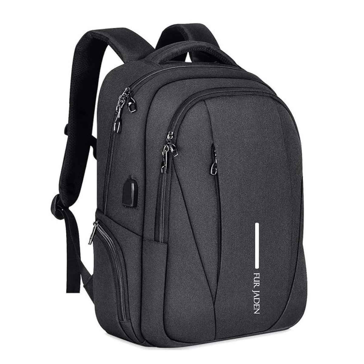 Fur Jaden Unisex Solid Polyester 24 L Laptop Backpack | Black - 15.6 Inches