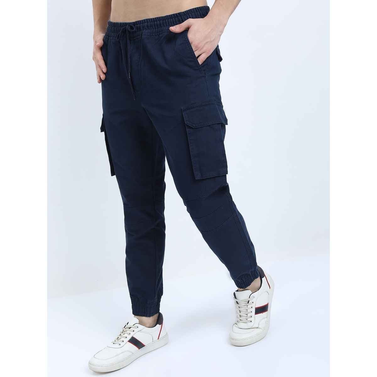 Ketch Men Navy Blue Joggers Trousers - Solid | Blue | 32