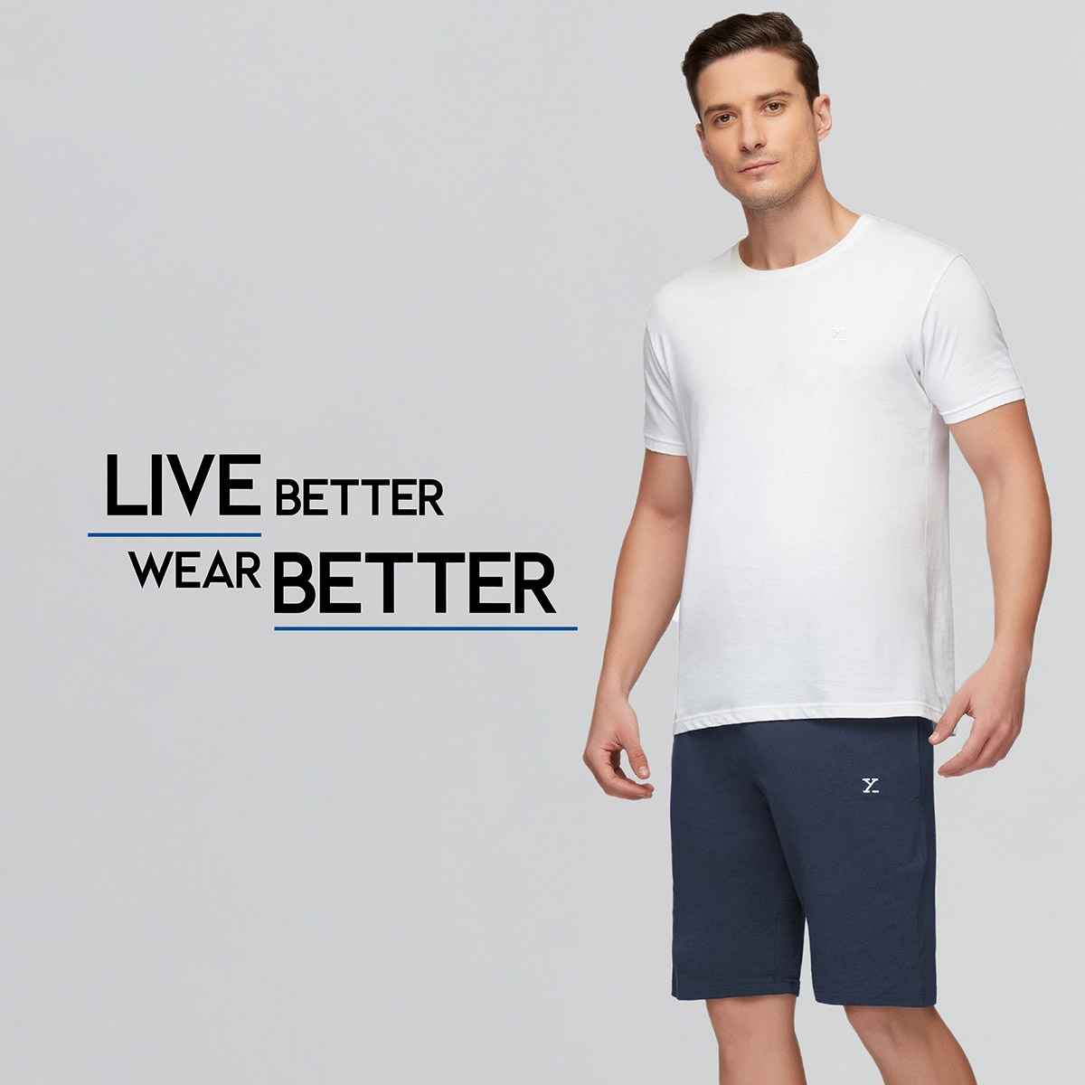 XYXX Ace Cotton Modal solid Shorts | 2 Side Pocket with zip | Dress Blue- XL