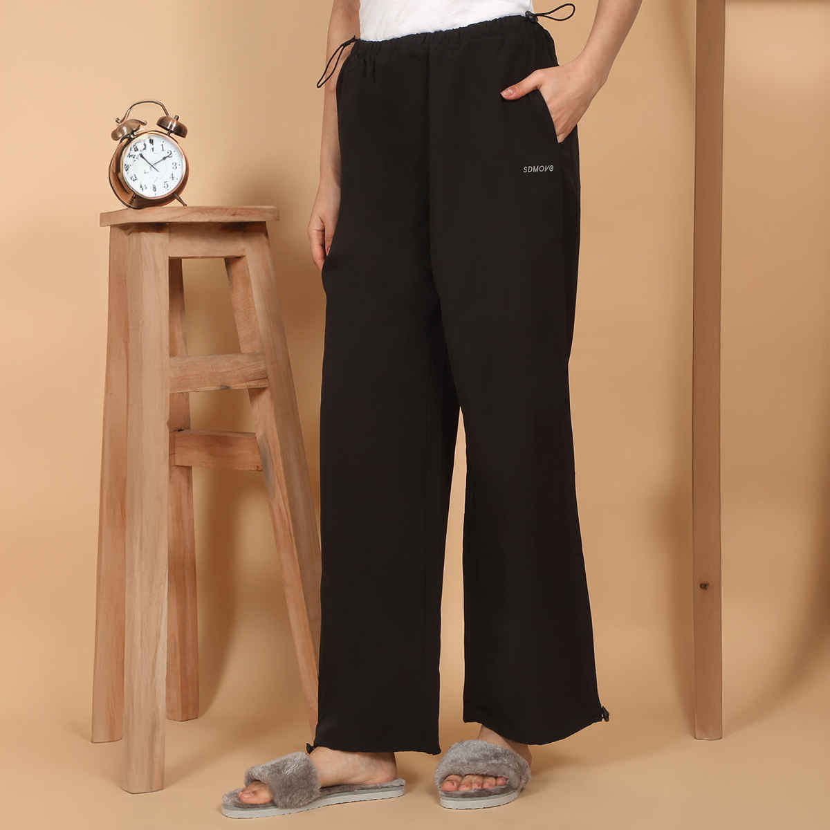 Sweet Dreams Women Solid Pyjama - XL | F - Lap - 4259 Black