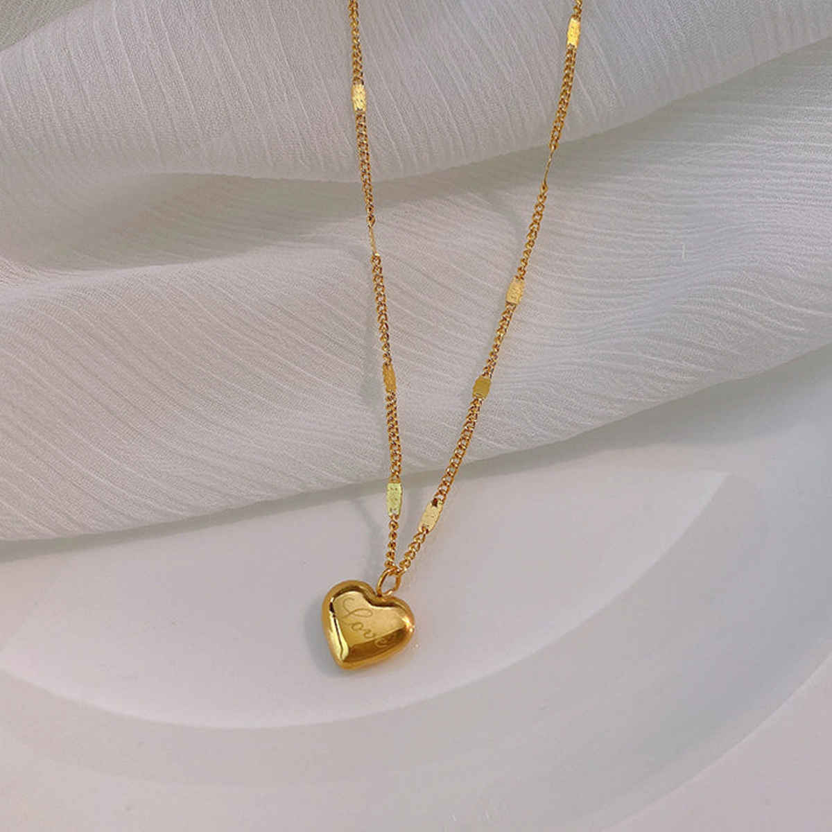 LabelShe Gold Plated Stainless Steel Heart Themed Pendant Necklace | LS-PS-26444