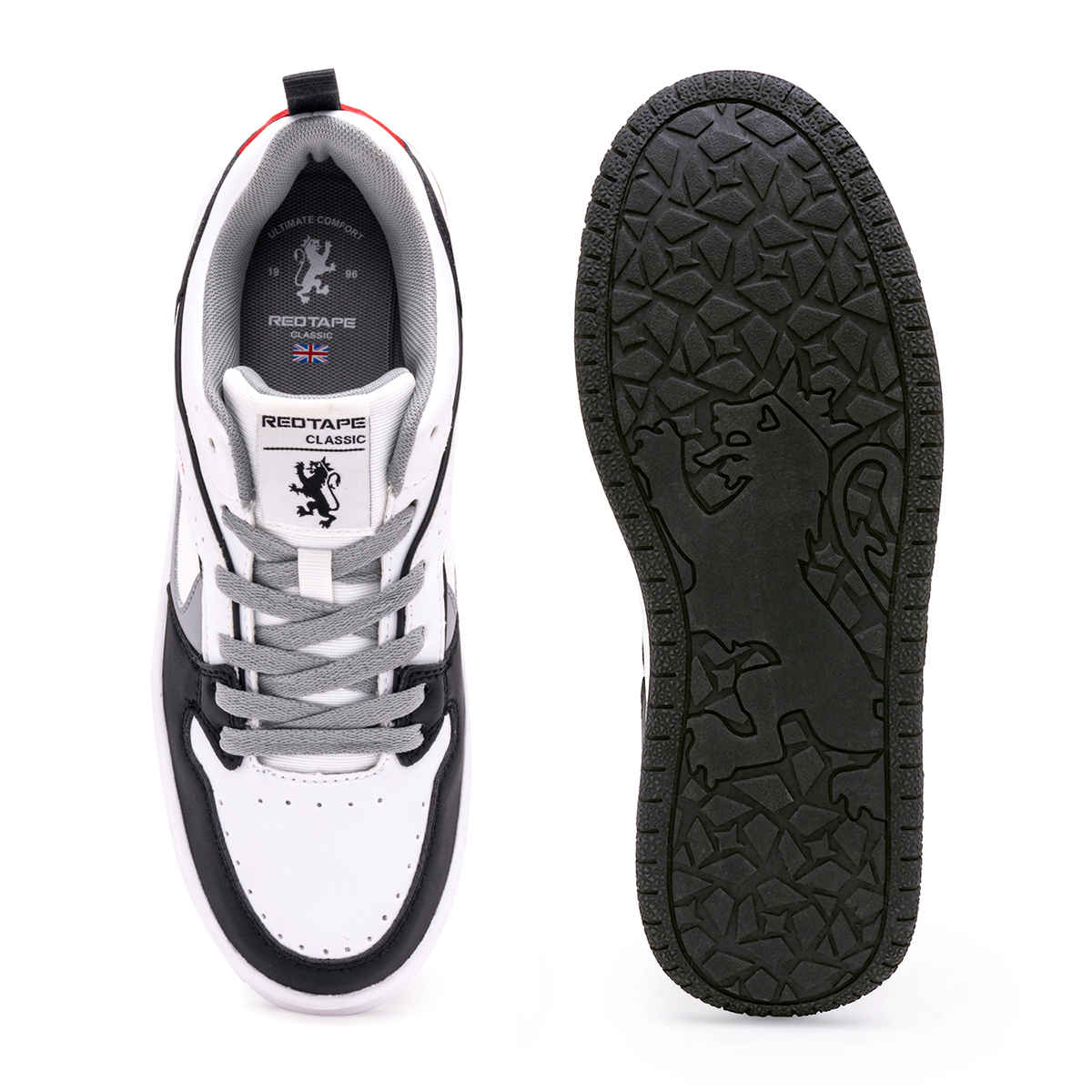 Red Tape Men's Sneakers | RSL0182M | White and Black - UK 9