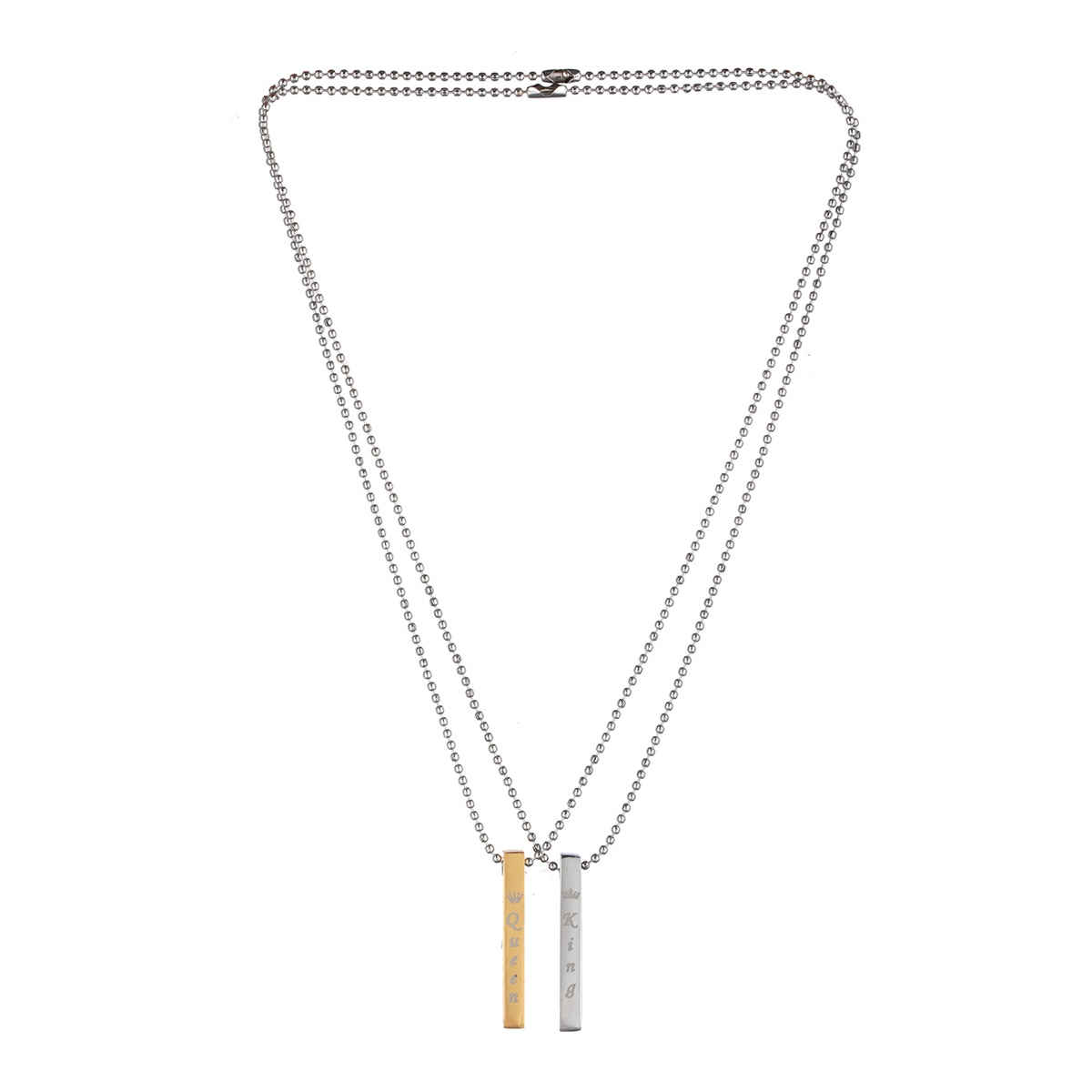 Priyaasi Bold By Priyaasi King Queen Cuboid Pendant With Beaded Chain For Men (Bd-Ch-10058)