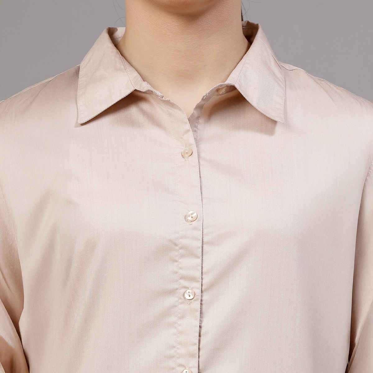 Style Quotient Women Solid Beige Regular Casual Shirt | L | AW23SQARTHACHAM - Beige