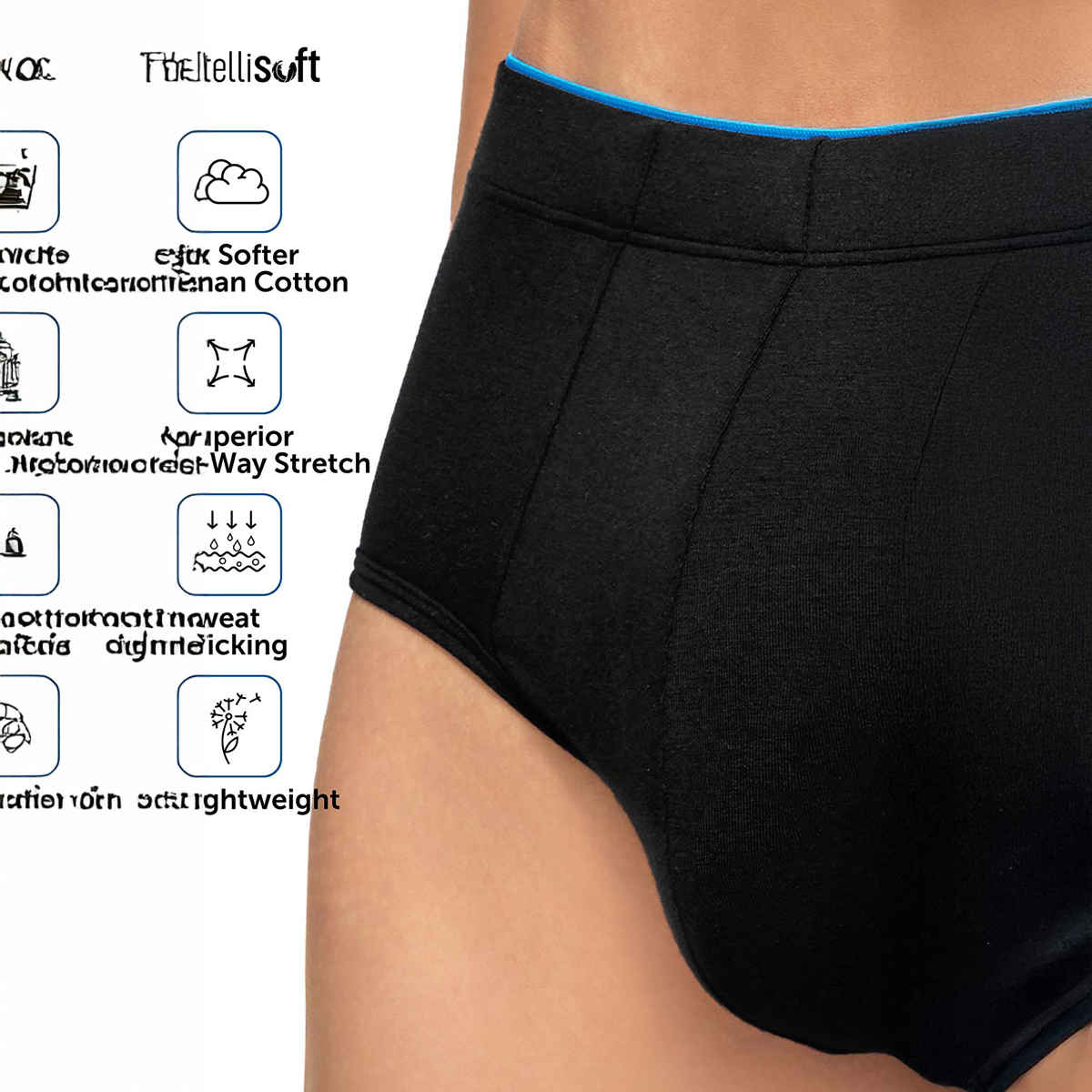 XYXX Men's Uno Modal Briefs pack of 2, Black & Heather Grey| L