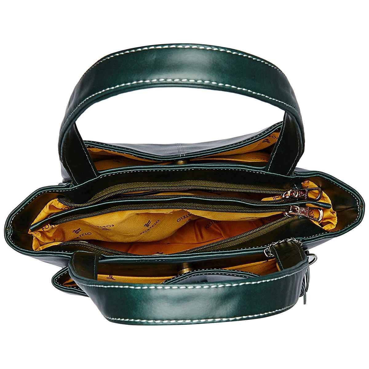 Fostelo Women's Vegan Leather Florence Handbags Shoulder Hobo Bag Ladies Purse | Green | Large