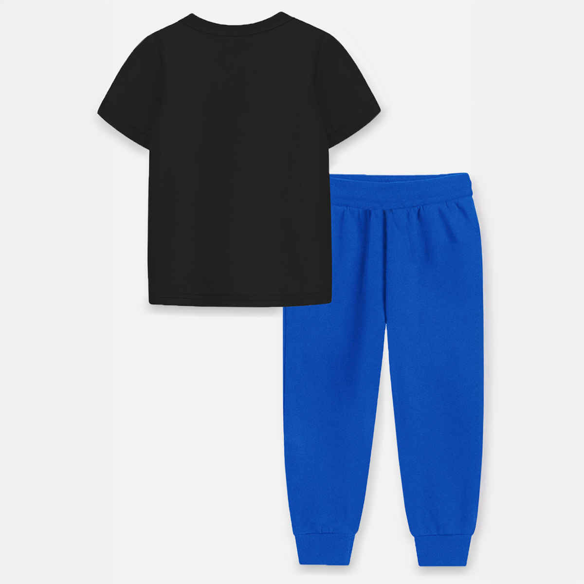 Trampoline Boy's Lion Printed T-shirt & Track Pants Set | Black & Blue | 2-3 Yrs