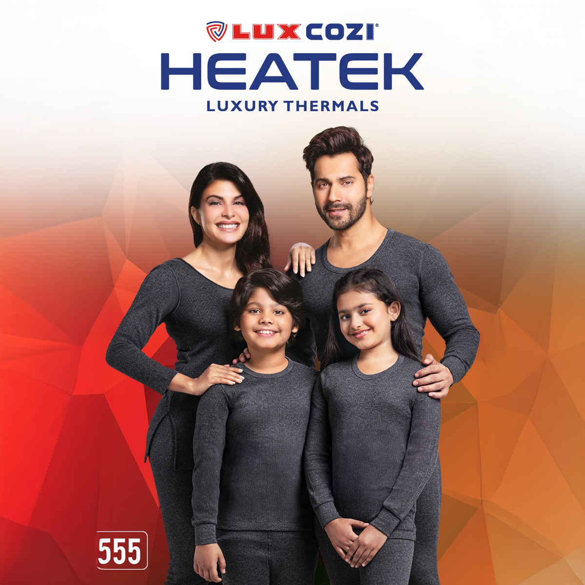 Lux Cozi Men's Heatek Thermal Comfort, Stretchable & Super Warm Round Neck Top | Black Melange-80