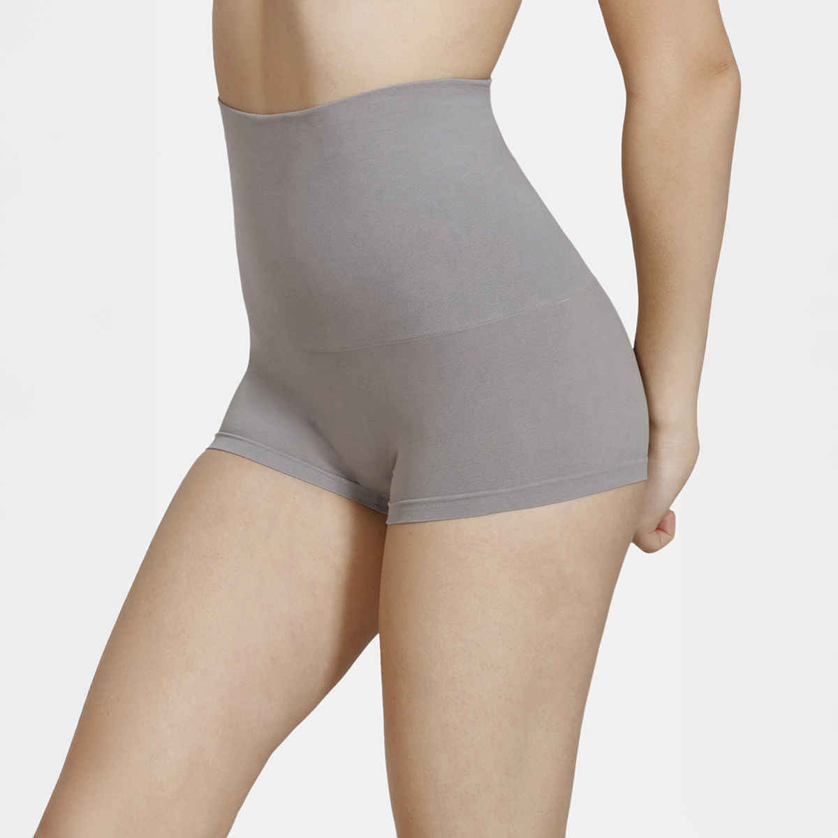 Zivame Women's Tummy Control Midwaist Boyshort | Grey - M