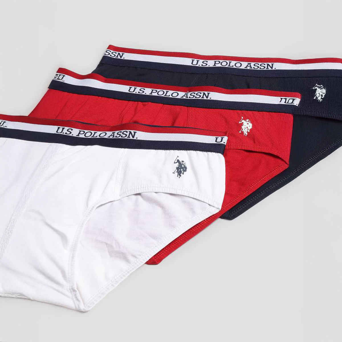 U.S. Polo Assn. | Underwear Pack of 3 | XL | Briefs | EB002 | Red, Navy And White