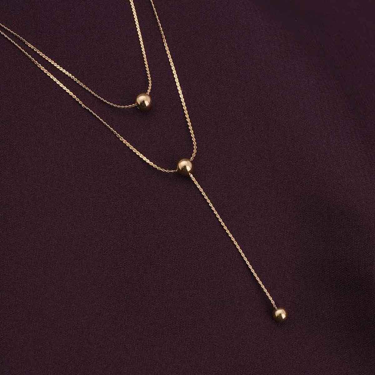 Palmonas Drop Bead Necklace For Womens | Waterproof And Anti-Tarnish