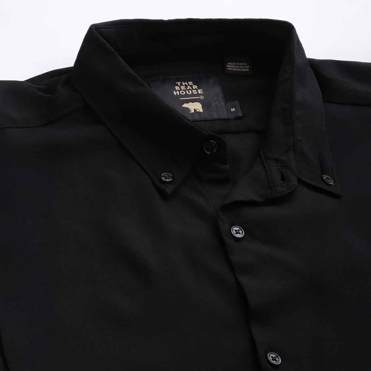 The Bear House Men Slim Fit Solid Rayon Casual Shirt - Benzi | Black | XL