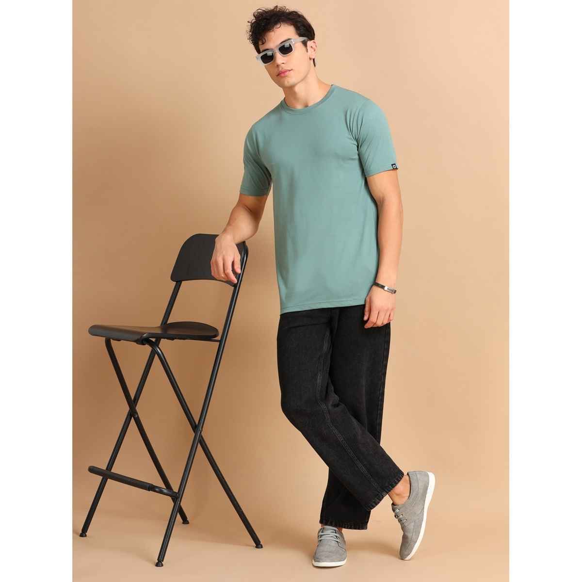 Bushirt Men's Solid T-shirt | Russian Green - XL