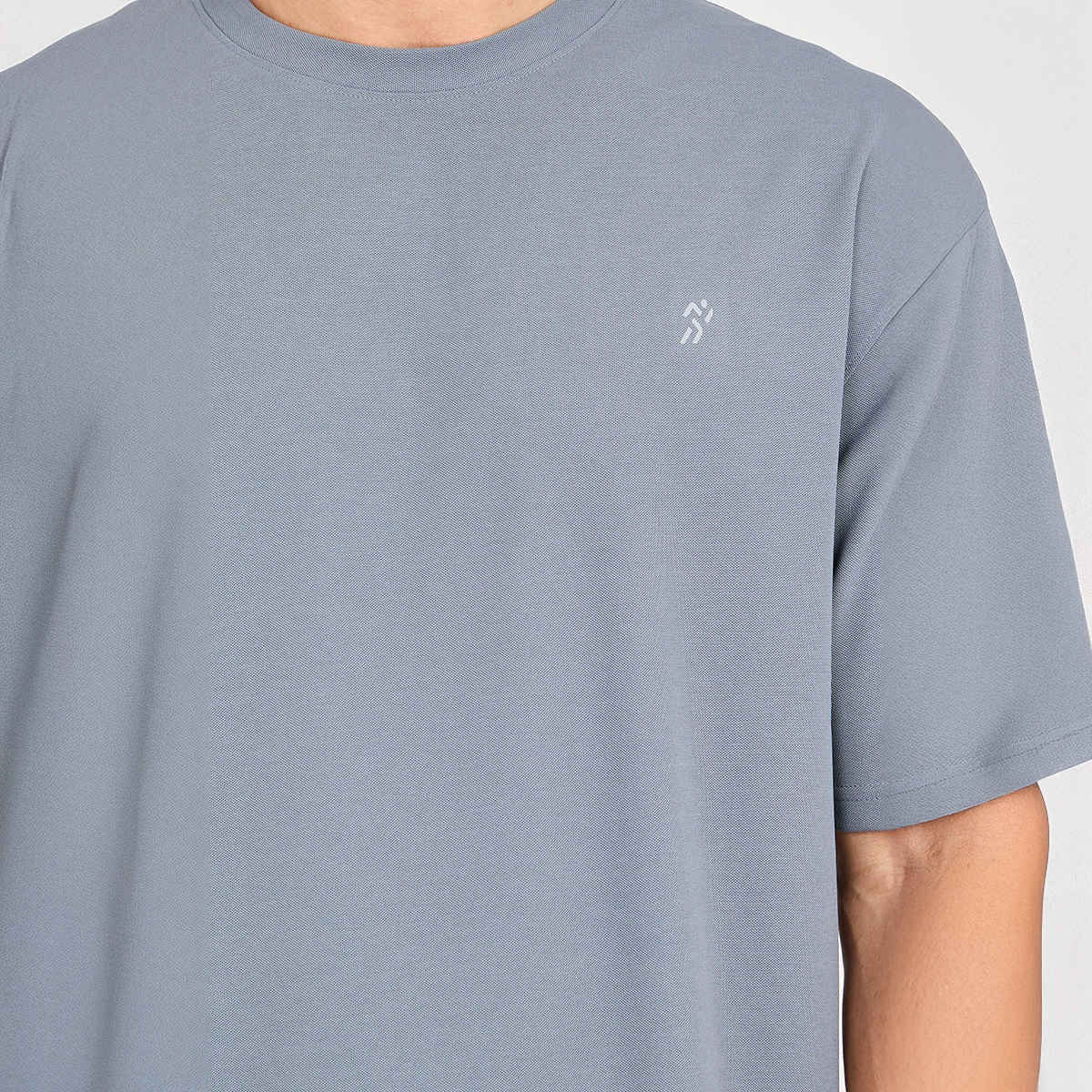 Styli Men's Oversized Active T-shirt with Logo Print | Grey - XL