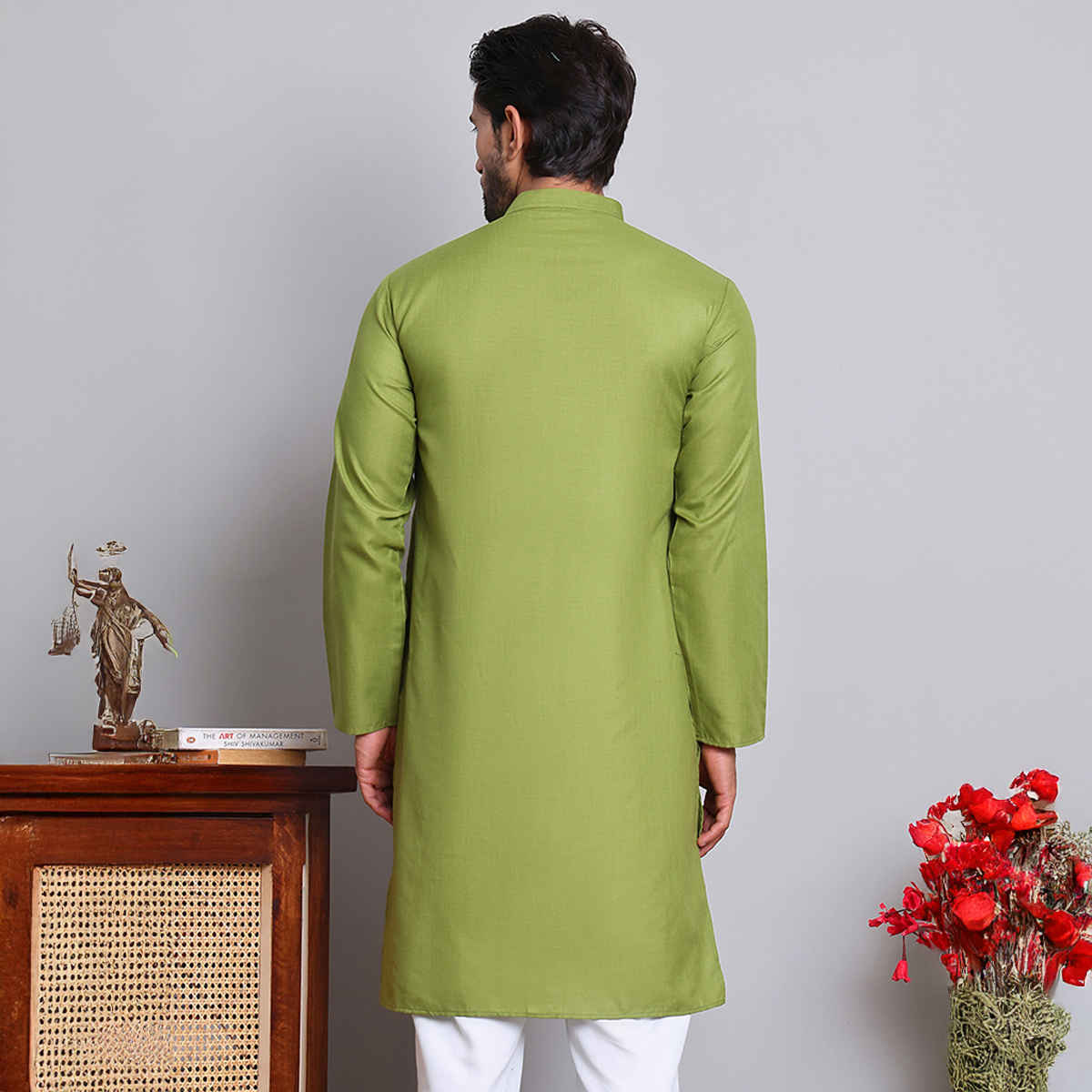 Jompers Men's Kurta | KO 5144 | Olive - S