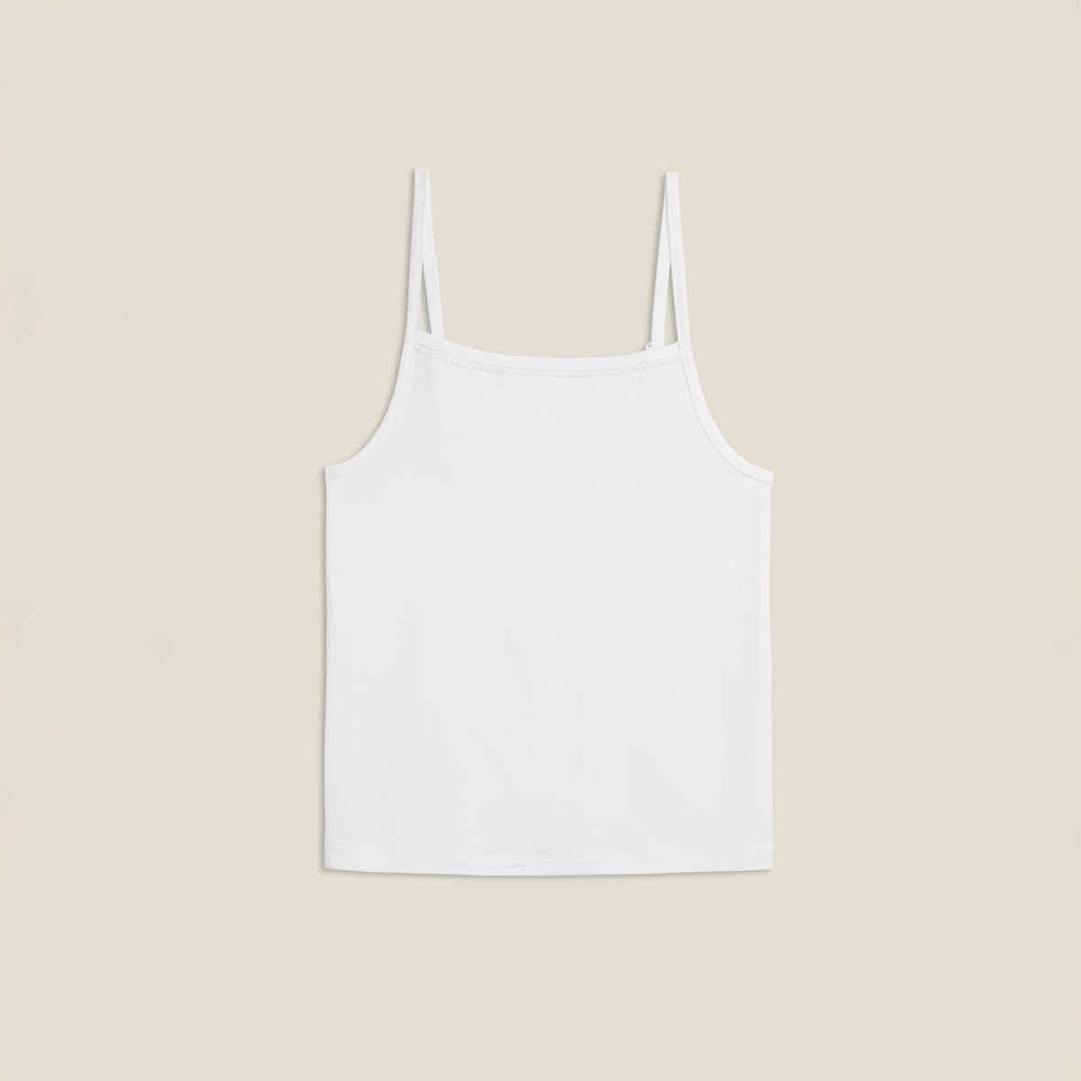 XY Life Spaghetti, Tencel Modal Spaghetti for girls, Antimicrobial - White+Skin | 7-8Y| Pack Of 2