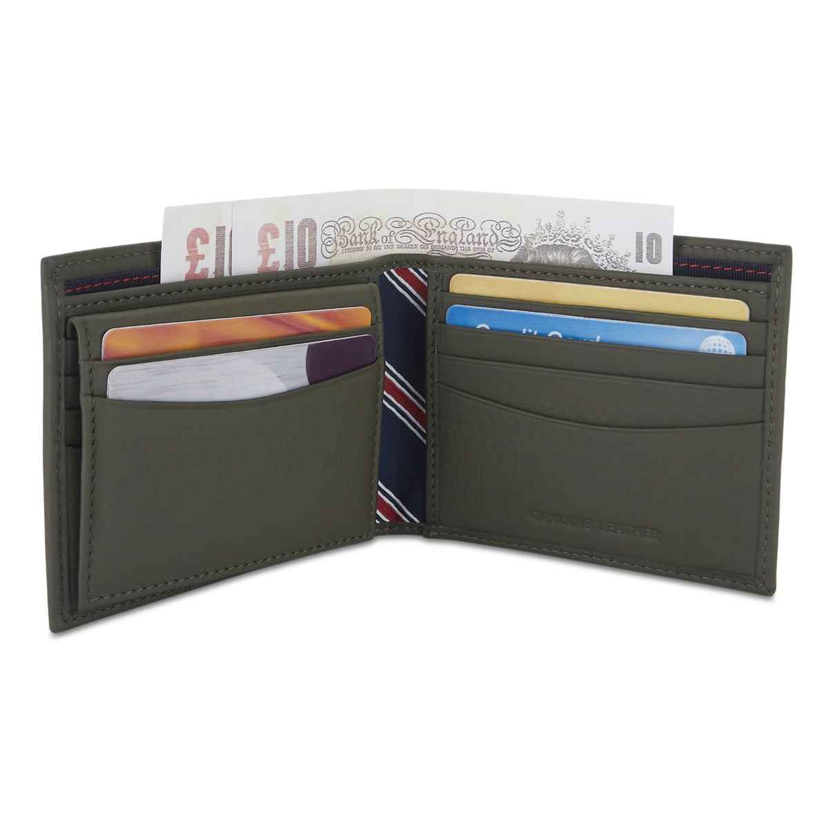 Tommy Hilfiger Men's Textured Leather Passcase Wallet | Olive - One Size