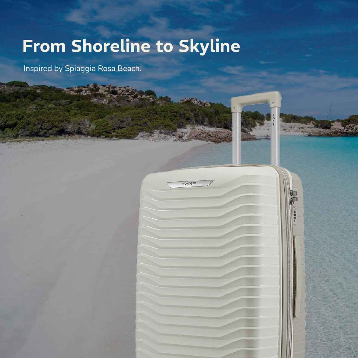 Provogue Coral Hard-Sided PP Medium Luggage Trolley Bag | Grey Cloud-timberwolf Grey - 65 cm