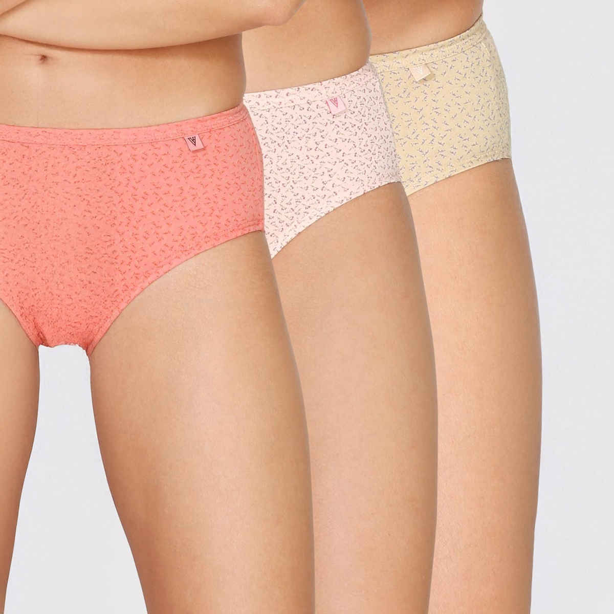 Van Heusen Women Pack of 3 Anti Bacterial Waistband Hipster Panty |Lt. Assorted Print |M
