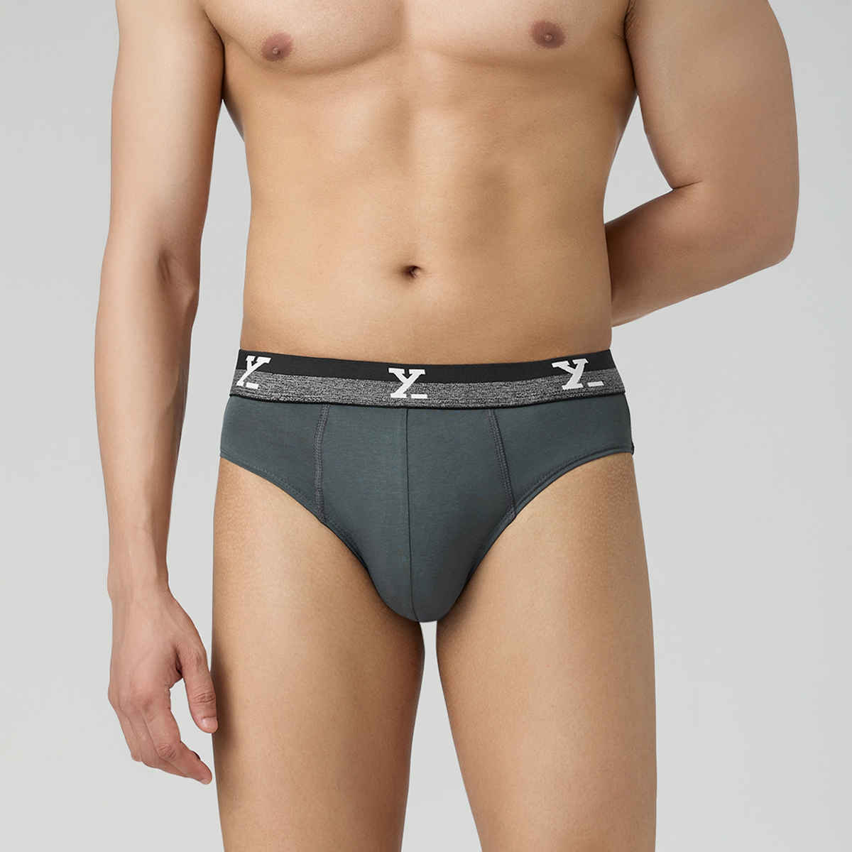 XYXX Men's Cotton Solid Briefs, Pack of 1, Anchor Grey| XL