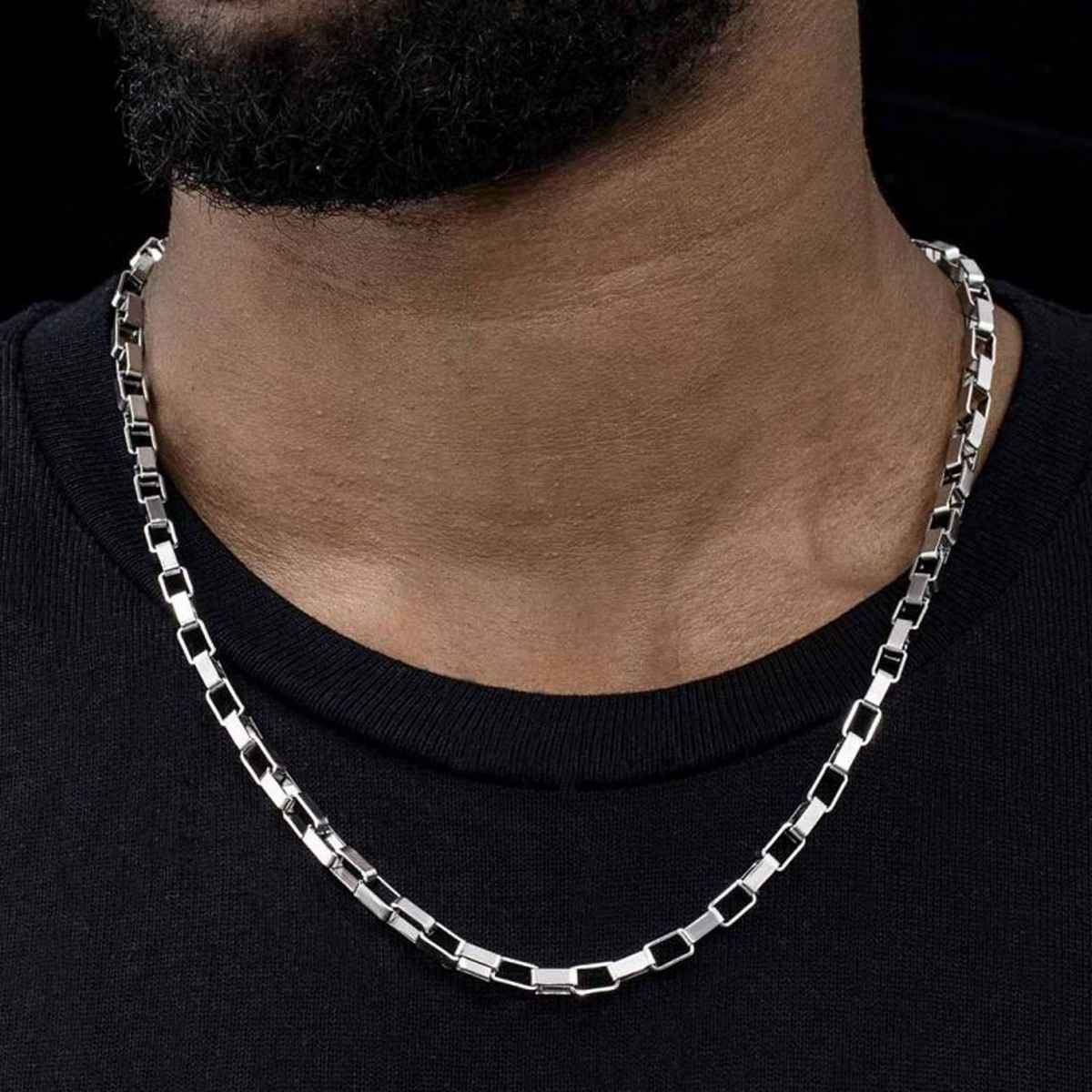 Fashion Frill Men's Interlink Chain Silver 24 Inches
