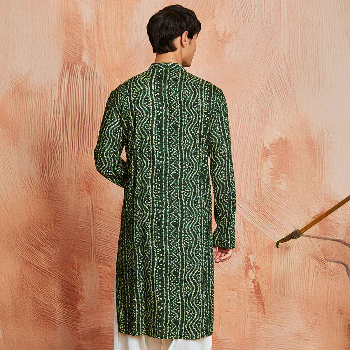 Vastramay Men's Rayon Kurta | Green - L