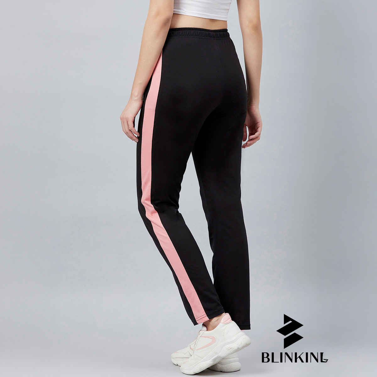 Blinkin Women's Cotton Color Block Pyjamas & Track Pants with Side Pockets | Black - 2XL