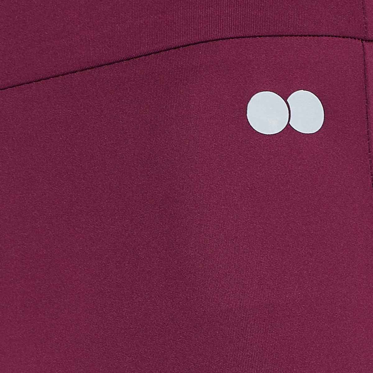 Clovia Snug Fit Active High-Waist Ankle-Length Tights (Burgundy - M)