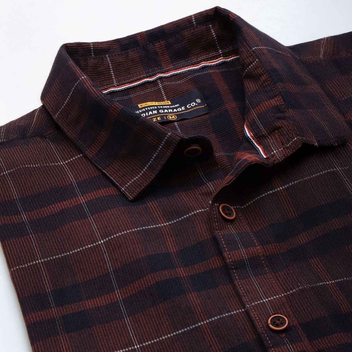 The Indian Garage Co Men's Regular Fit Checked Casual | Red | XL