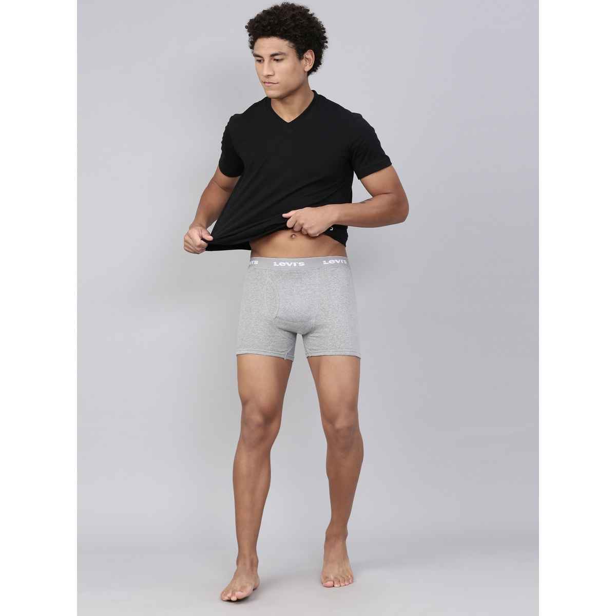 Levi's 001 Men's Classic Boxer Brief | Contoured Double Pouch | Lt. Grey Mel | L
