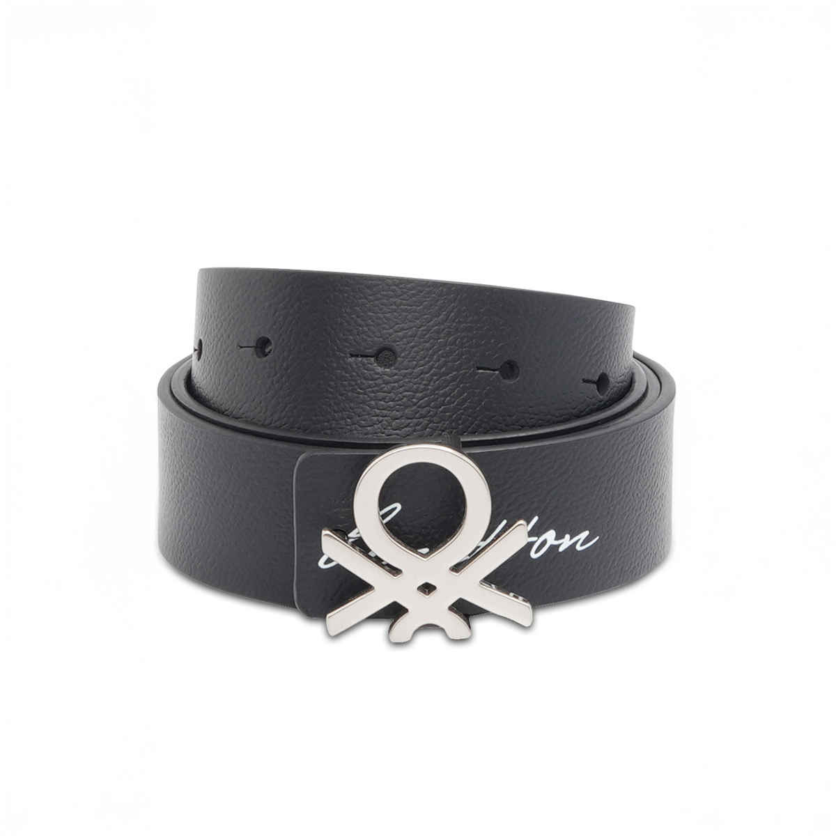 United Colors Of Benetton Men's Solid Genuine Leather Reversible Belt | Black Malaga - 40 Inches