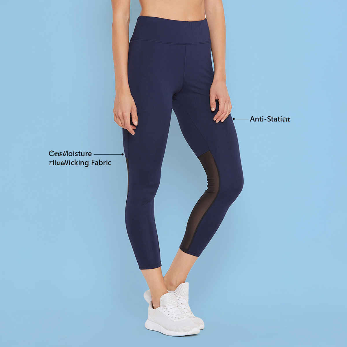 Clovia Activewear Ankle Length Tights | Blue | XL