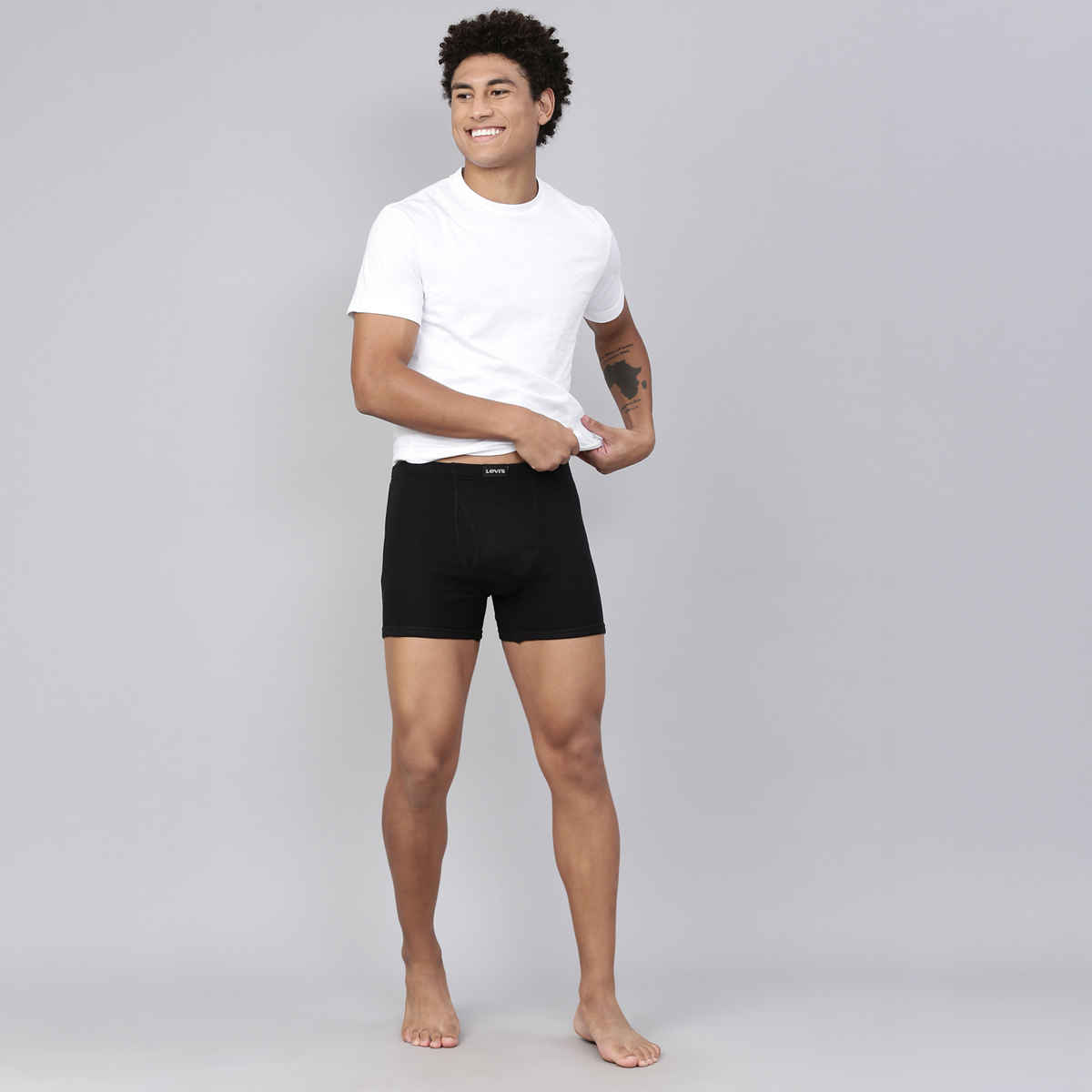 Levi's 010 Men's Comfort Boxer Brief | Contoured Double Pouch | Black | L