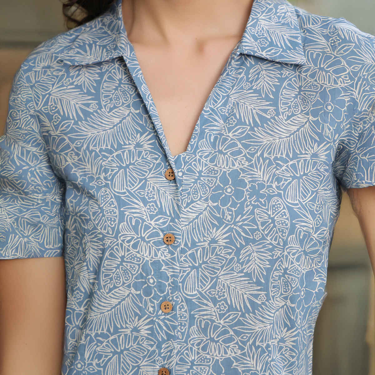 Jisora Women's Cotton Flex Jumpsuit (JS2552) | Blue - S