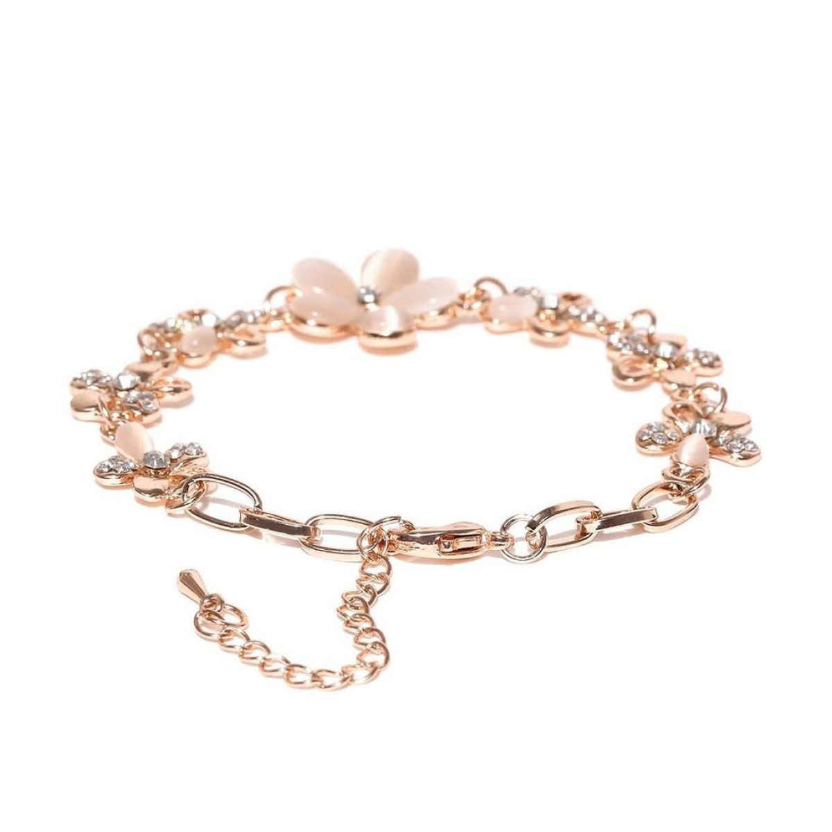 YouBella Jewellery Stylish Fancy Party Wear Gold Plated Charm Bracelet For Women - Silver