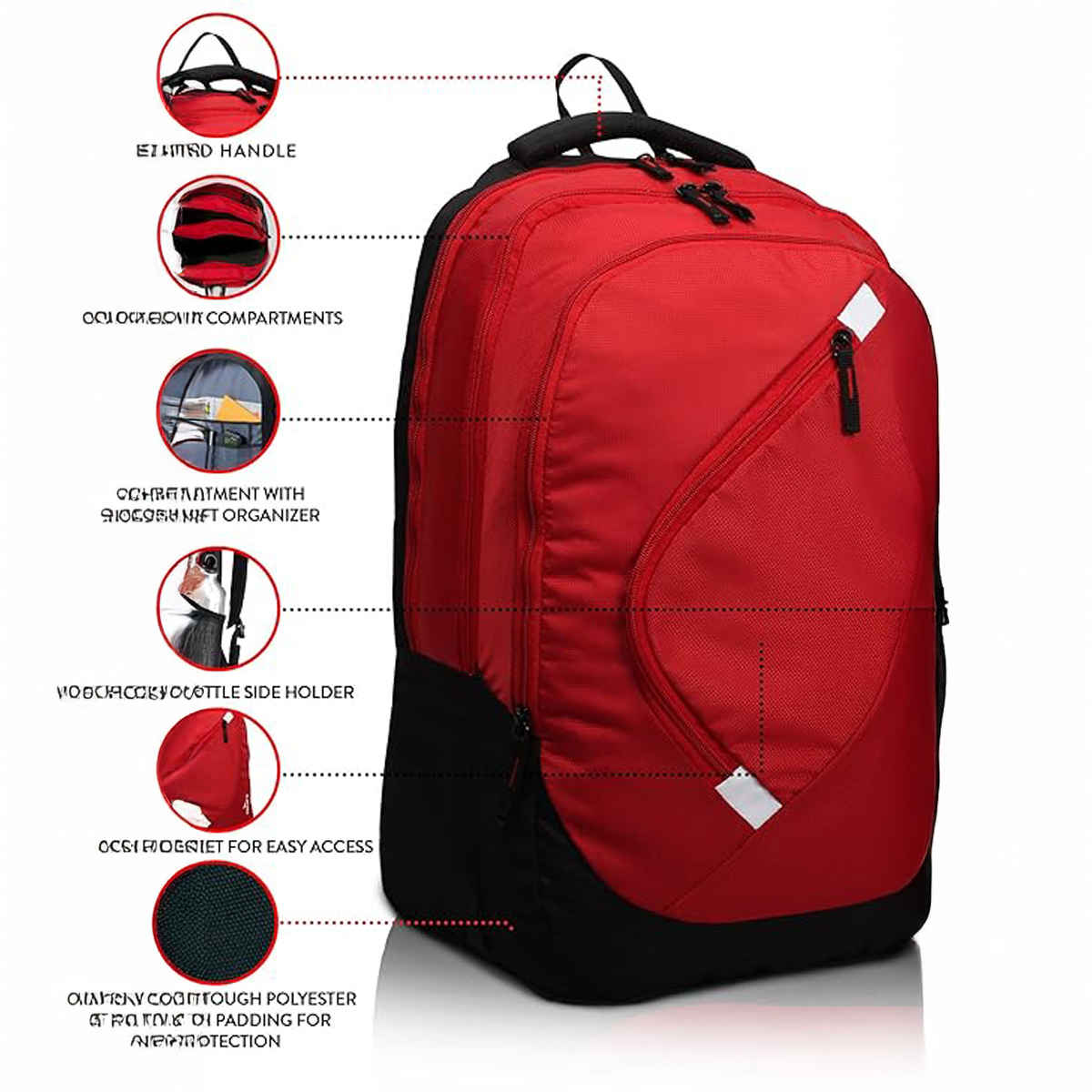 Lunar's Unisex Solid Polyester 35 L Backpack | Red